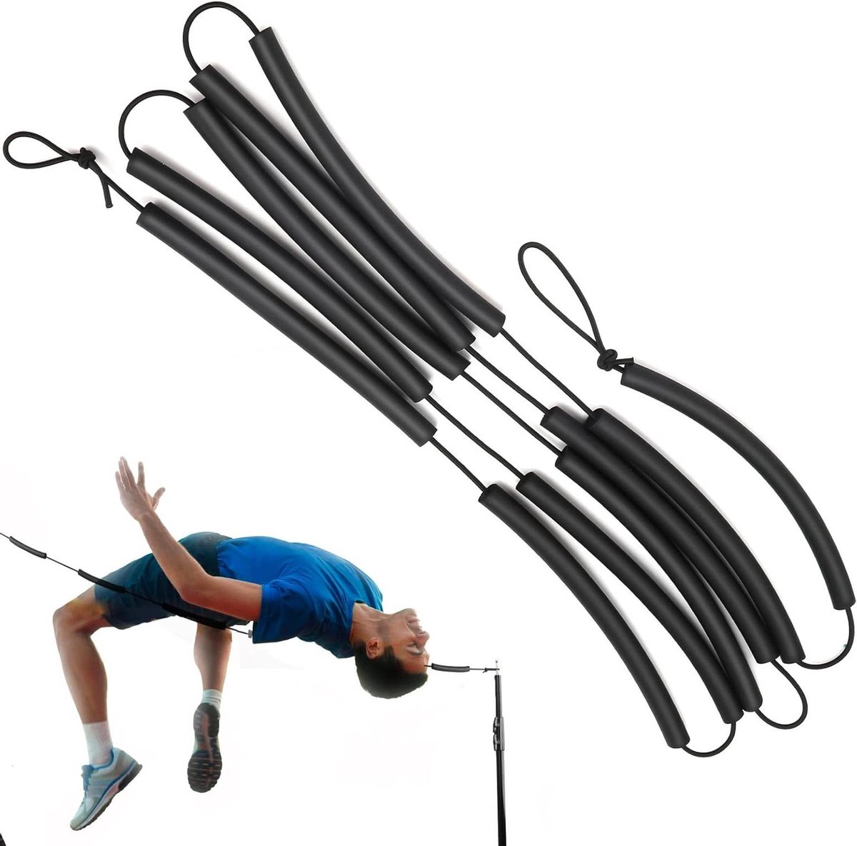 Hoogspringen Elastiek - Atletiek Trainingselastiek - Verbeter Sprongkracht - Duurzaam Kunststof - 25cm Breed - Zwart