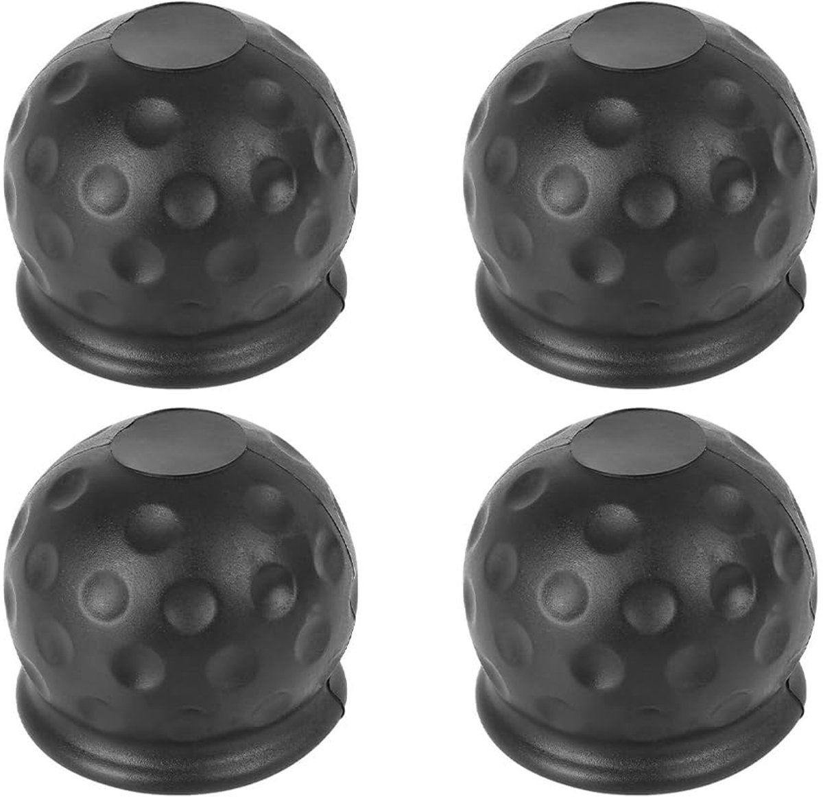Golden crown - kogelafdekkingen - trekhaakbescherming - kunststof - zwart - universele hoes - 4 stuks - geschikt voor aanhangwagens - 50 mm