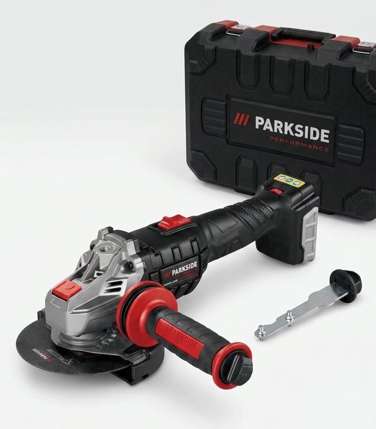 PARKSIDE® Accu-haakse slijper 20V - Exclusief accu, snellader, draagkoffer, 1 slijpschijf (Ø 125 mm), 1 spansleutel
