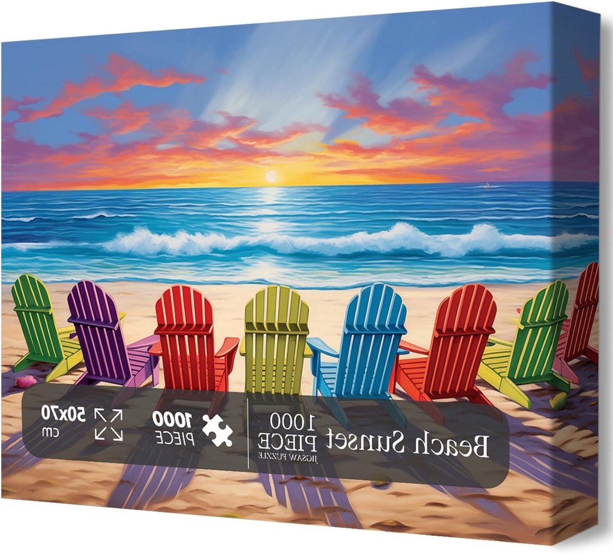 Strandpuzzel Volwassenen - Landschap Puzzel - Ontspanning Thuis - Met Letter Hulp - 1000 Stukjes - Kleurrijk