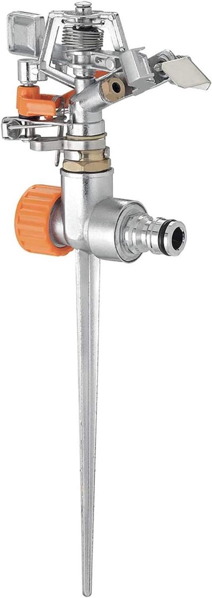 Metaal Sprinkler - Bodem Sproeier - Gazon Besproeien - Traploos Draaibaar - 500 m² Bereik - Verchroomd
