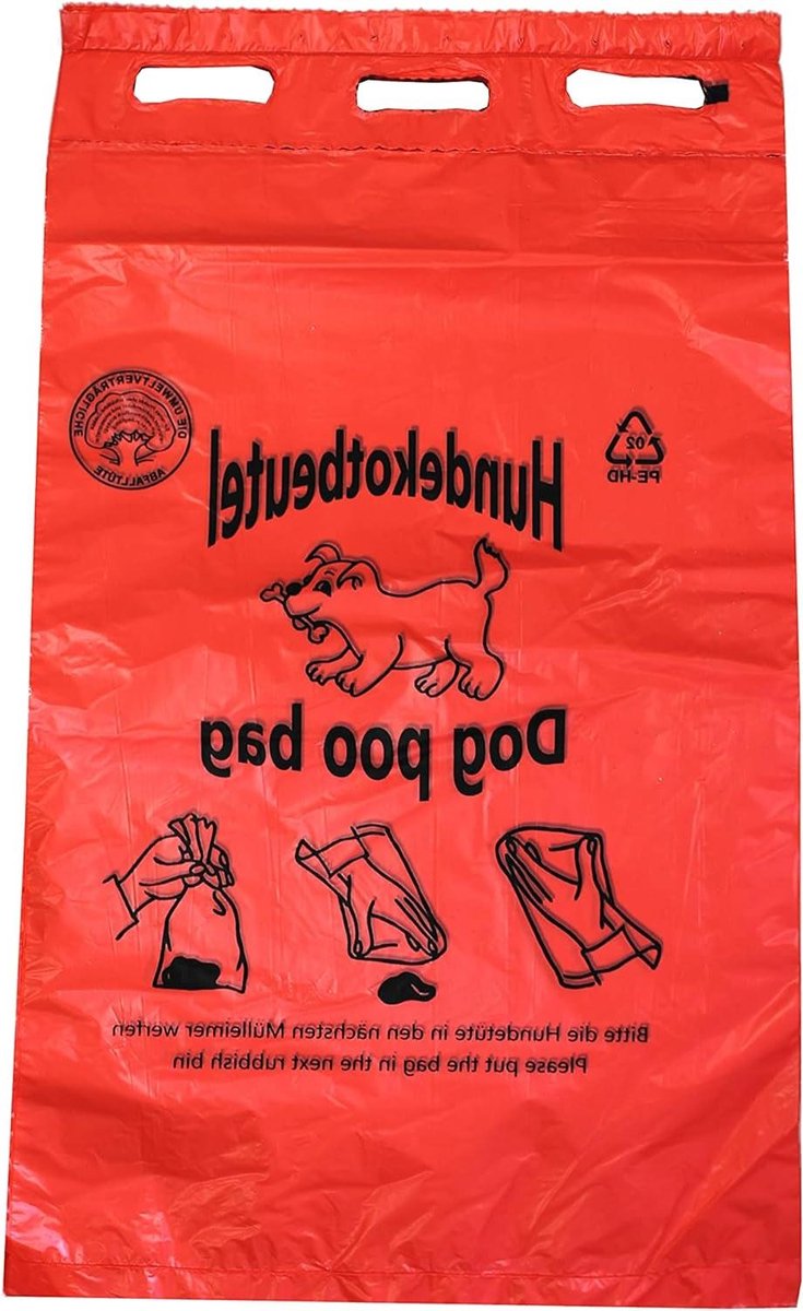 Hondenafvalzak - Poepzakjes - Opruimen Hondenpoep - Afbreekbaar HDPE - 3000 stuks - Rood