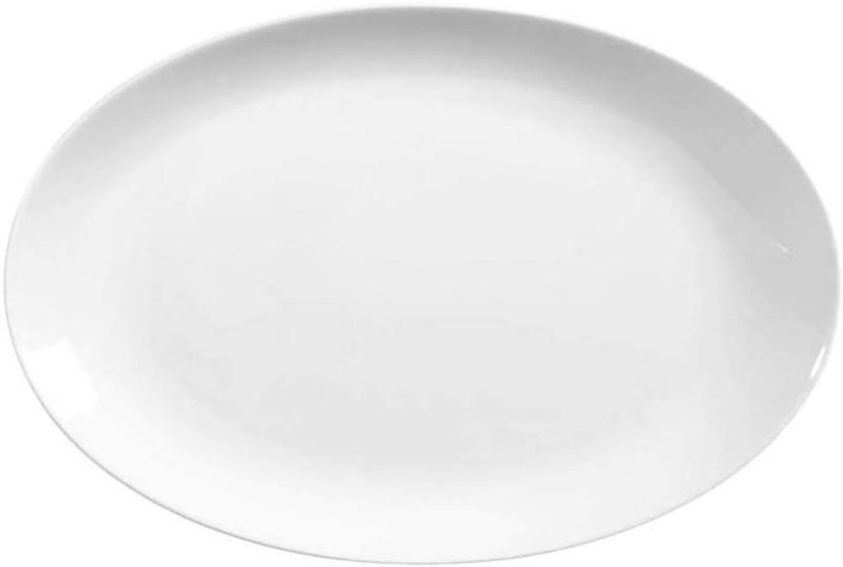 Serveertafel ovaal - Ovale schaal - Eten presenteren - Tijdloze harmonie - 28x19 cm - Wit