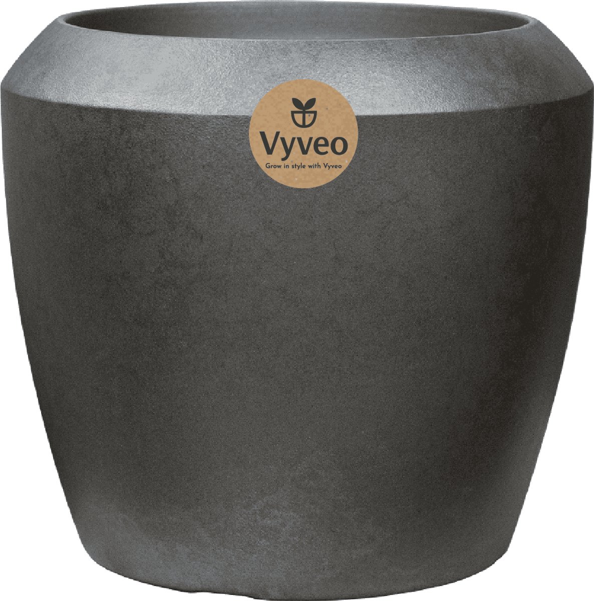 Vyveo - Bloempot Liora - 56x48 - Zilver metallic - Bloempot voor binnen en buiten - Lichtgewicht - Breukbestendig - Vorstbestendig - UV-bestendig