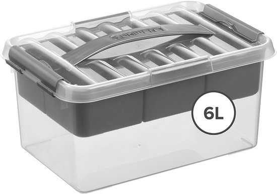 Sunware Q-line opbergbox 6L met inzetbak - 30x20x14.5 cm - Transparant