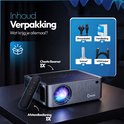 Inhoud verpakking Chesto beamer: beamer, afstandsbediening, stroomkabel, schroef, handleiding, HDMI-kabel.