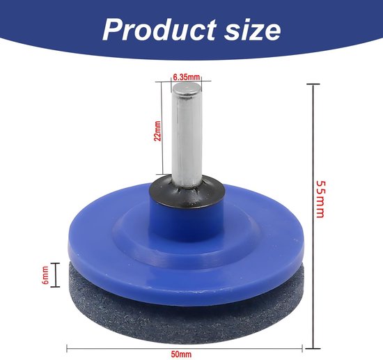 Slijper voor tuingereedschap - met grasmaaierblad en messenslijper - grasmaaier mes slijpen - messenslijper - - slijpwiel - universele messenslijper - voor elke elektrische handboormachine en tuingereedschap - 4 stuks - blauw van Merkloos	 — afbeelding 4