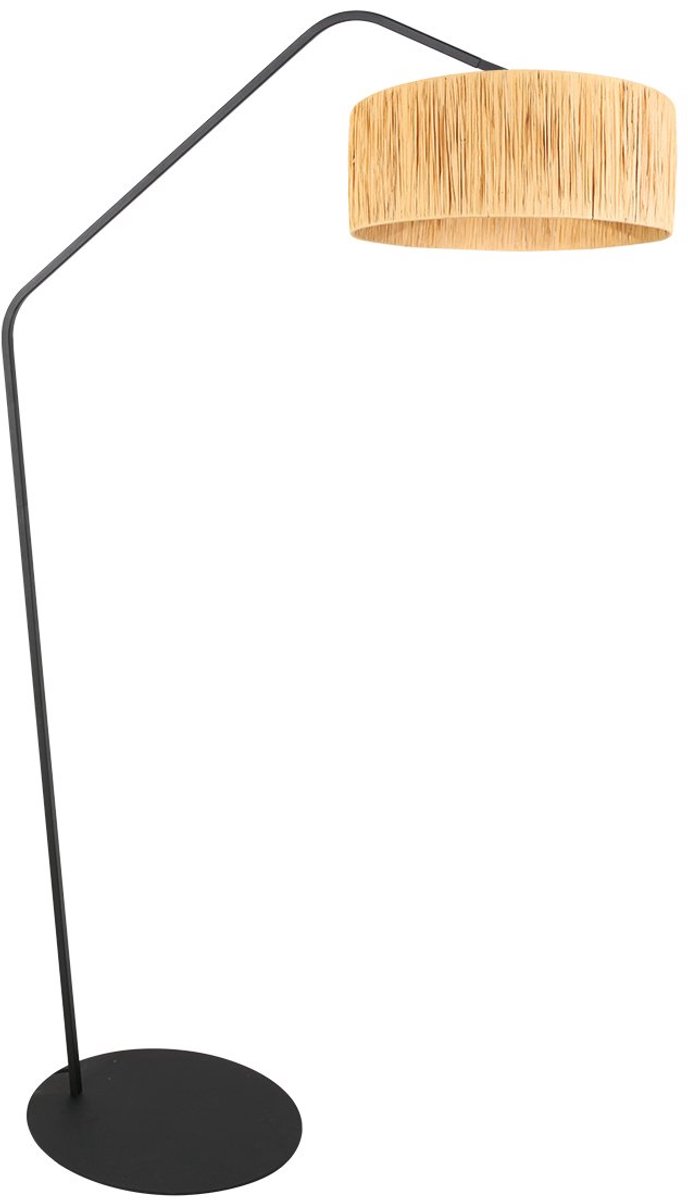 Anne Lighting - vloerlamp - ZigZag - naturel zwart - metaal - booglamp - E27 - 4239ZW