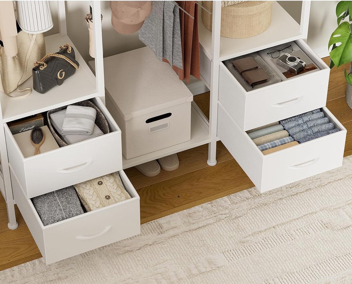 Luxe Kledingkast – Wit – 110x35x175 cm – Industrohome