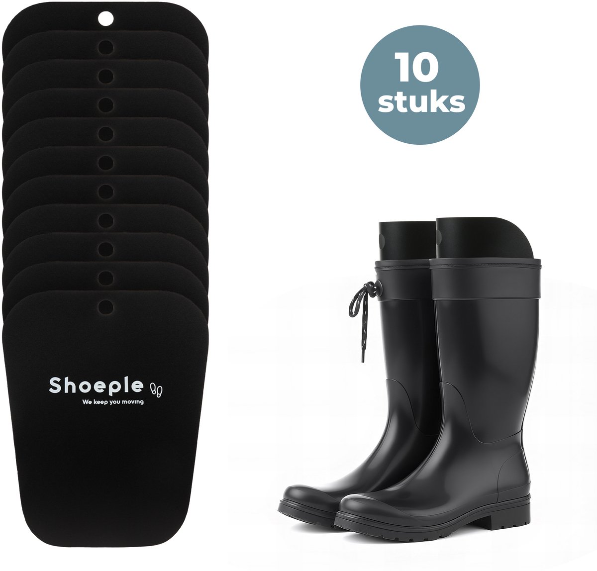 Shoeple Laarzenspanners (10 Stuks) - Laarzenhouder Paardrijlaarzen Dameslaars - 35 x 28 cm - Zwart