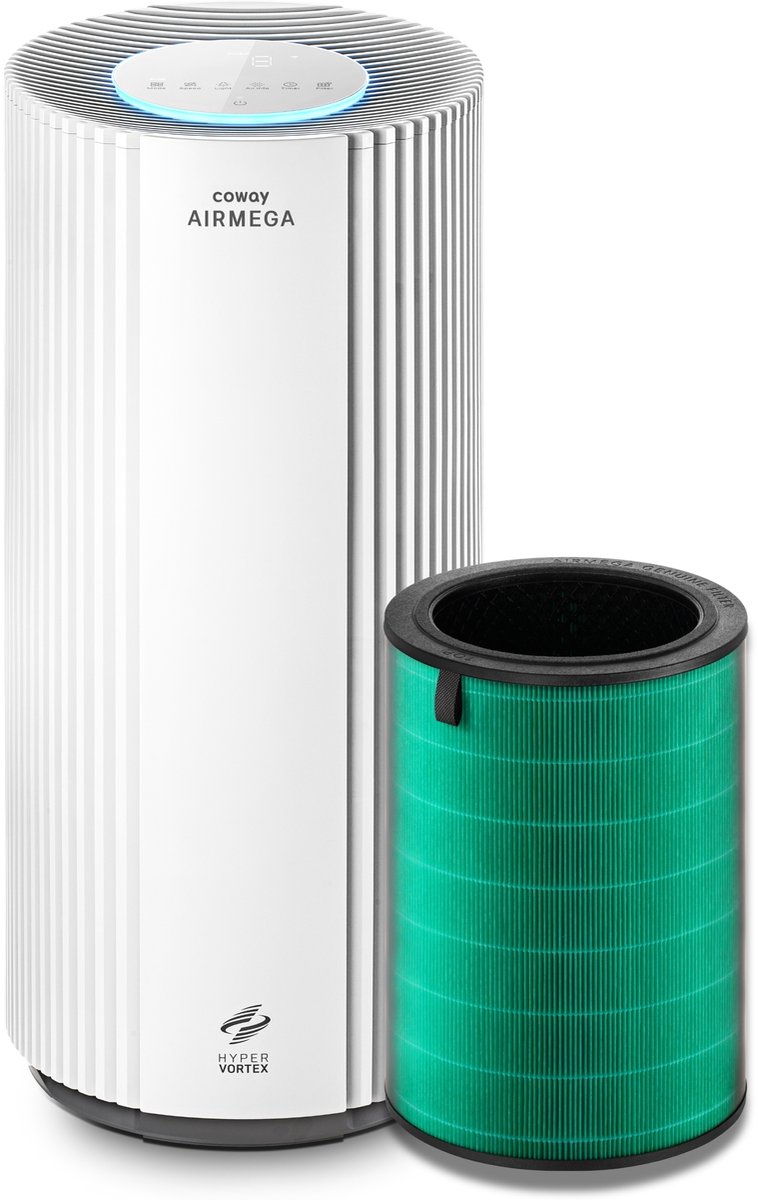 Coway Luchtreiniger – AIRMEGA 450 – met HEPA filter – Air Purifier – CADR 734 m³/u – voor grote ruimtes (tot 153 m²) – AQI-display (PM1/PM2.5/PM10) – energiebesparende modus – Wit — afbeelding 1