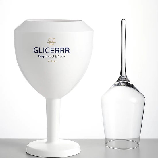 GLICERRR Wijnglas koeler en houder set + glas - 4 stuks