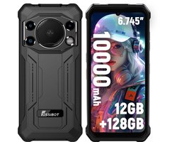 FOSSiBOT F110L Robuuste Smartphone - 12GB RAM - 128GB ROM - 10000 mAh - 6,745 inch HD+ IPS Scherm - IP68 Waterdicht Outdoor Telefoon - Android 15 - GPS,NFC,Face ID,OTG - Zwart