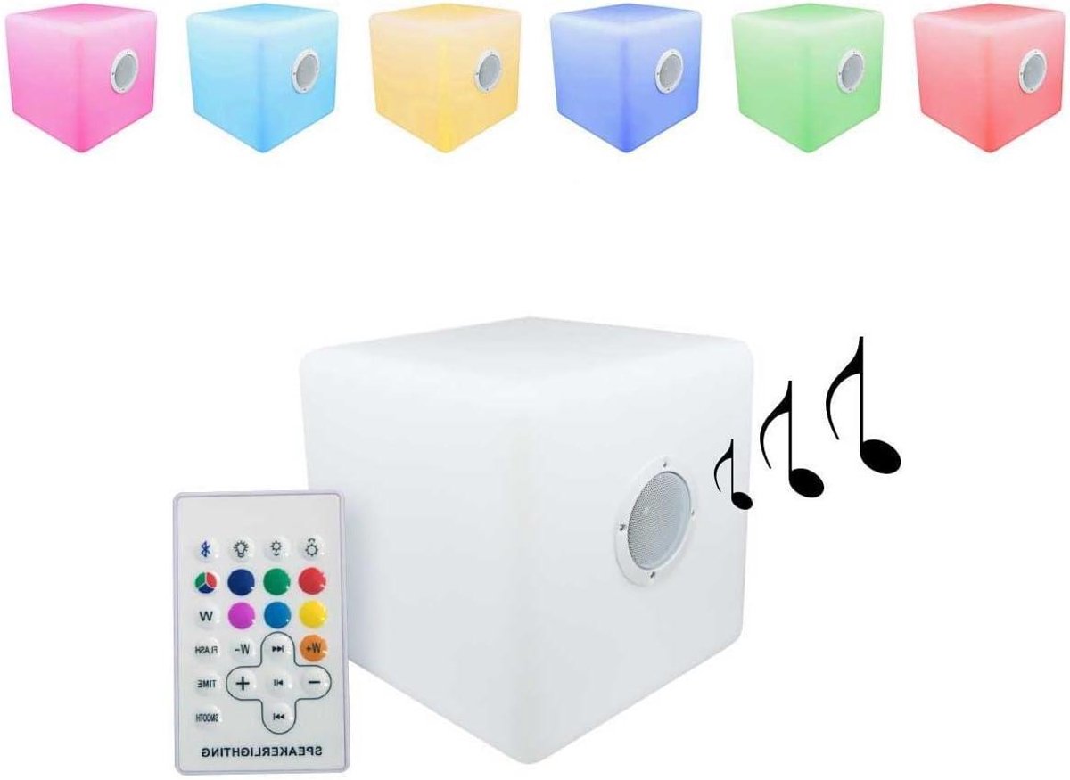 Lichtkubus Luidspreker - Muziek Kubus - Buitenfeest Verlichting - Bluetooth Muziekweergave - 30 x 30 cm - Blauw