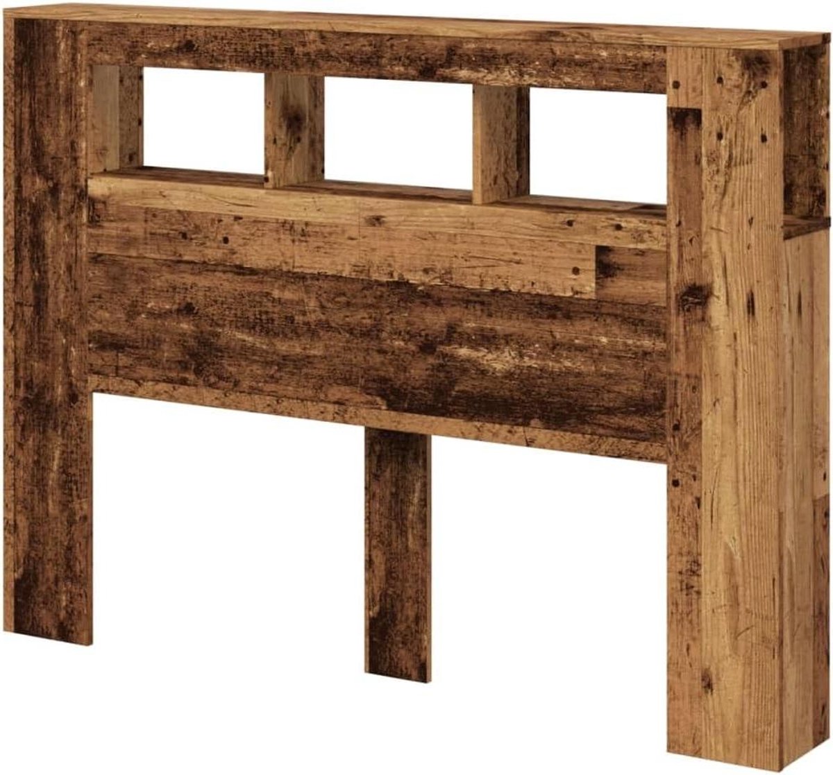 Hoofdeinde met LED - Bed hoofdbord - Slaapkamer sfeer - Verstelbare RGB verlichting - 140 cm breed - Oud hout