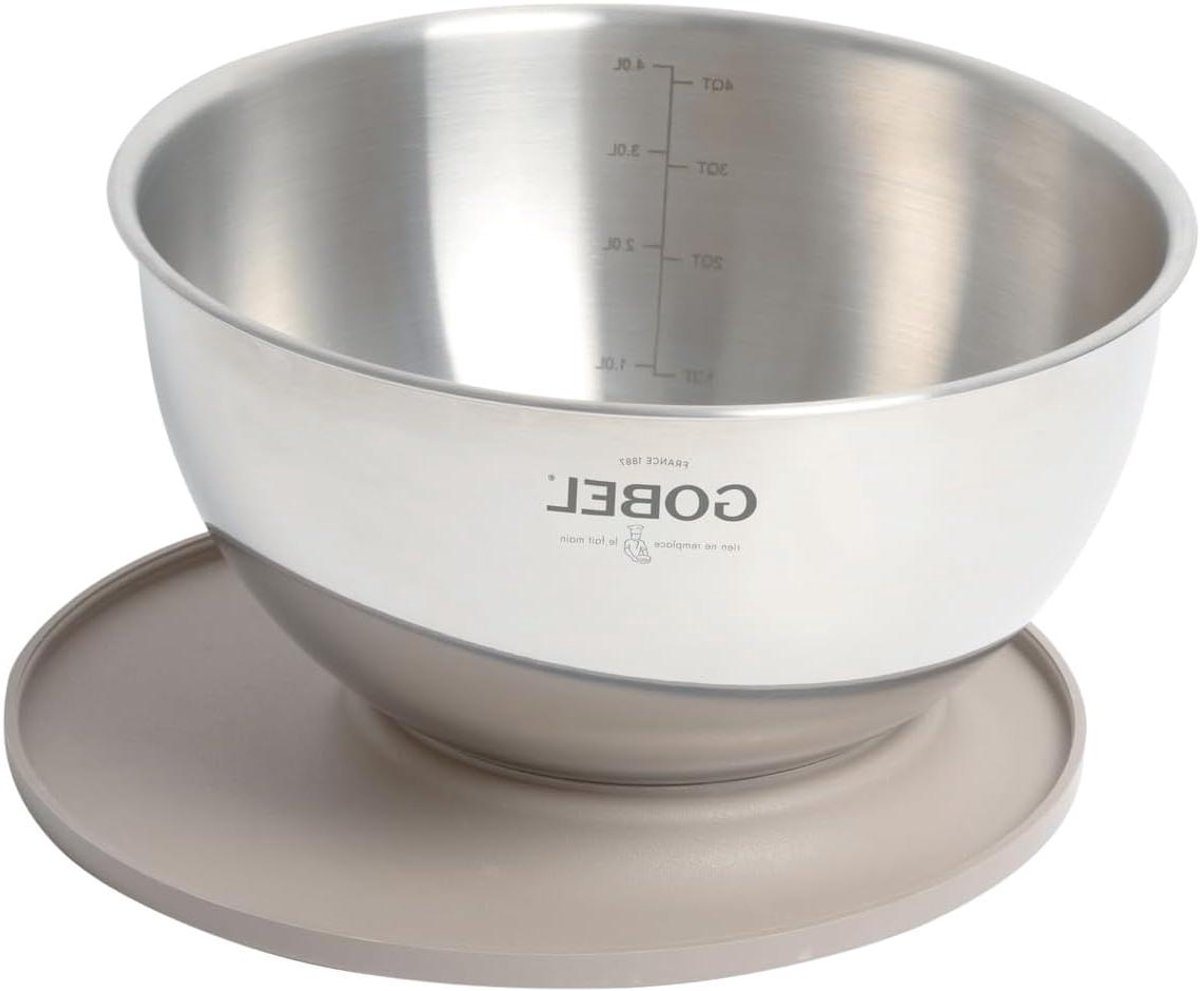 Mengkom - Bakvorm - Bakken en mengen - Met deksel - Diameter 24 cm - Grijs