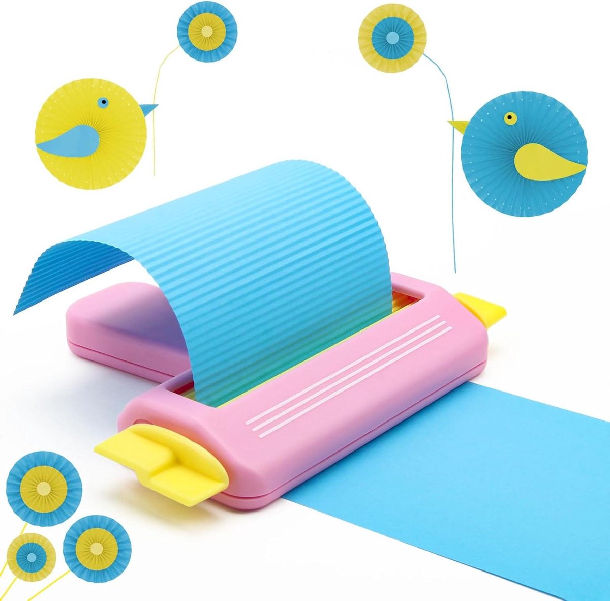 Papier Crimper Tool - Golfpapier Maker - Ambachten en Decoratie - Duurzaam ABS Materiaal - Tot 11.4cm Breed - Roze