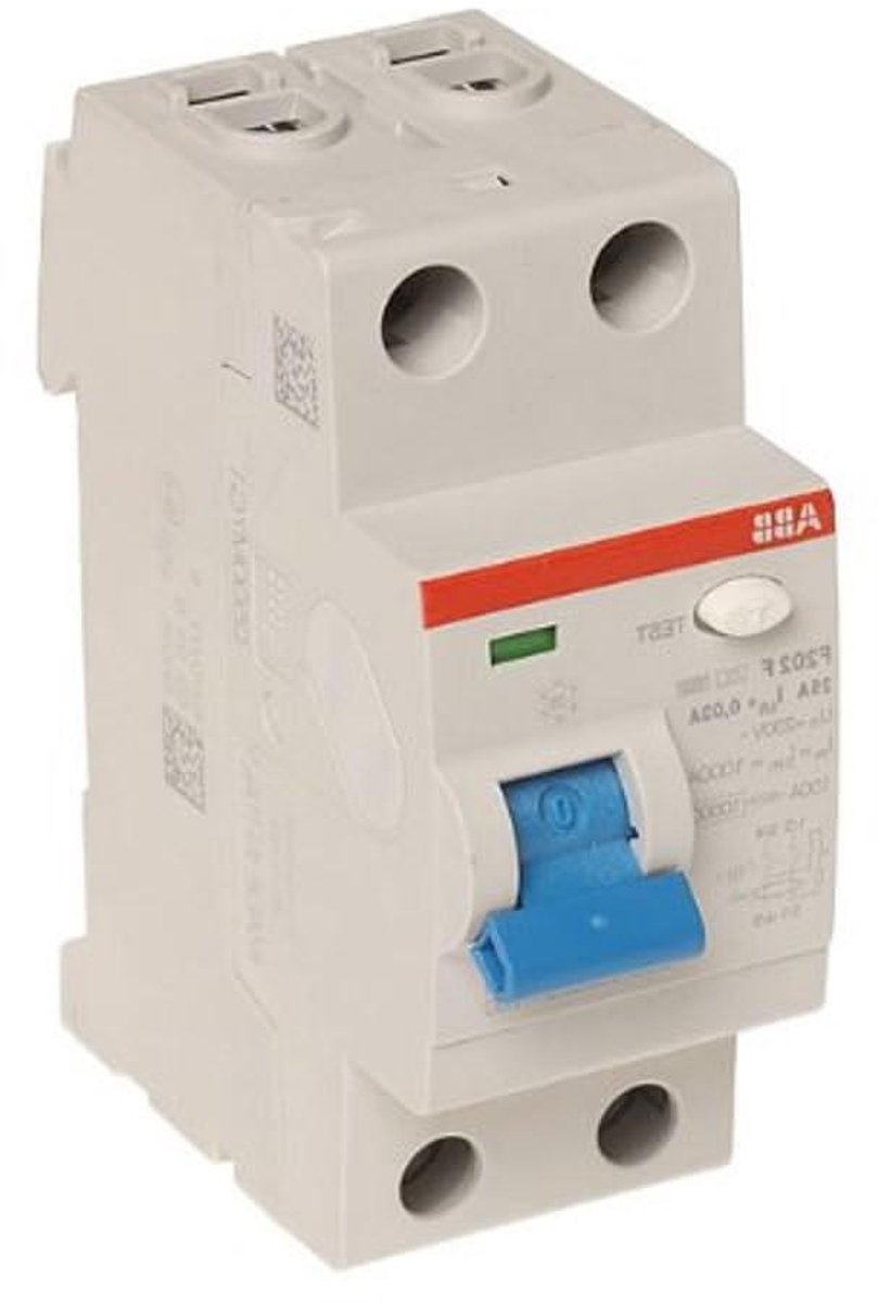 Aardlekschakelaar - Stroomonderbreker - Persoonlijke bescherming - Type F mengfrequentie - 25 Ampère - Grijs