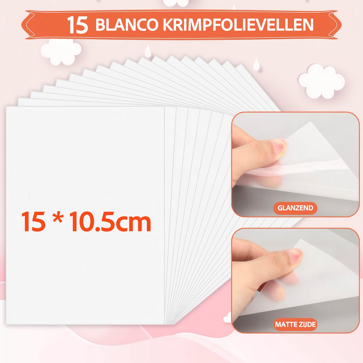 185-Delig Krimpfolie Knutselpakket - 15 Krimp Folie Vellen 15*11cm met Oorbel Haakjes/Sleutelringen/Gaatjestang/Hangers - Krimpie Dinkie Dimpie Knutselen Pakket voor Jongens/Meisjes - Sieraden/Oorbellen/Sleutelhangers Maken Knutselset — afbeelding 3