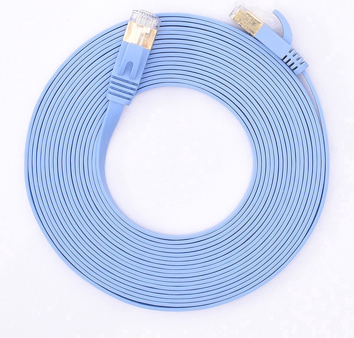 Internetkabel - 25 meter - CAT6 - Ultra dunne Flat Ethernet kabel - Netwerkkabel (1000Mbps) - Blauw - UTP kabel - RJ45 - UTP kabel
