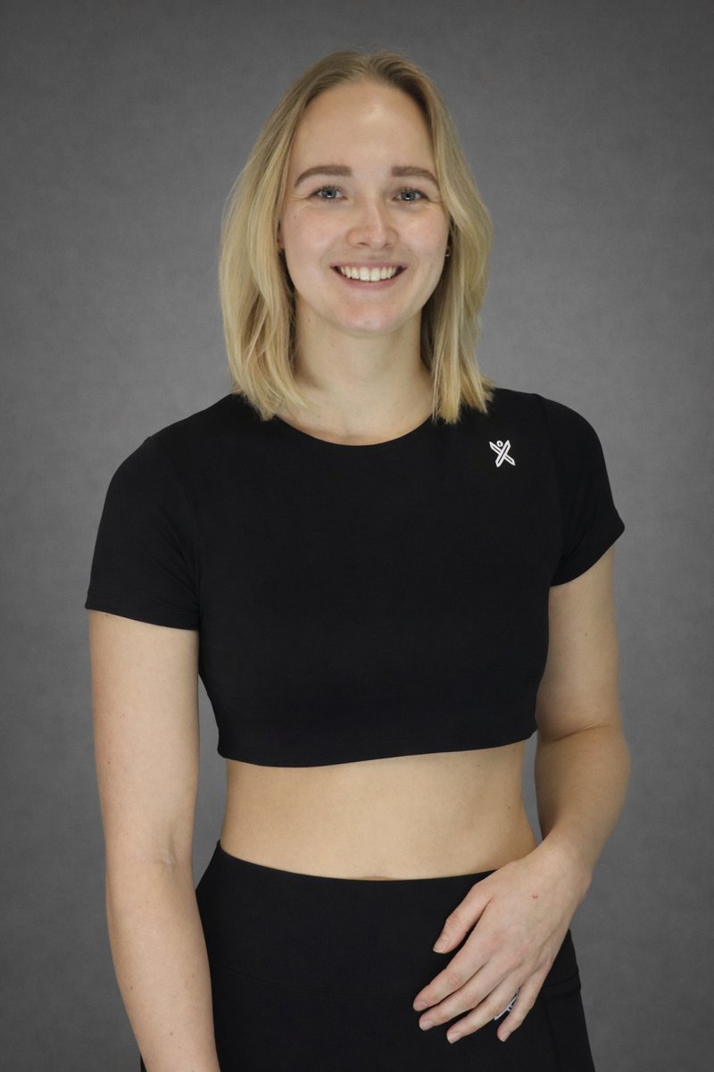 MaxOut - Sportkleding - Sport crop top short sleeve dames - Zwart - Maat S