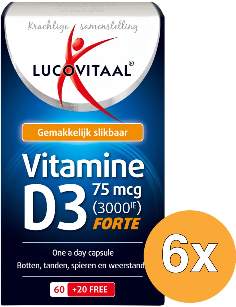 6x Lucovitaal Vitamine D3 75mcg (80 capsules)