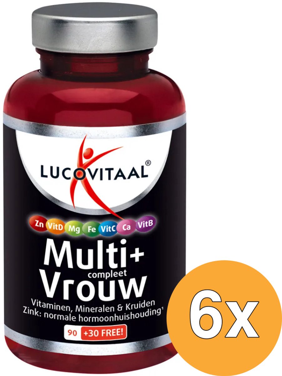 6x Lucovitaal Multivitamine Vrouw (120 tabletten)
