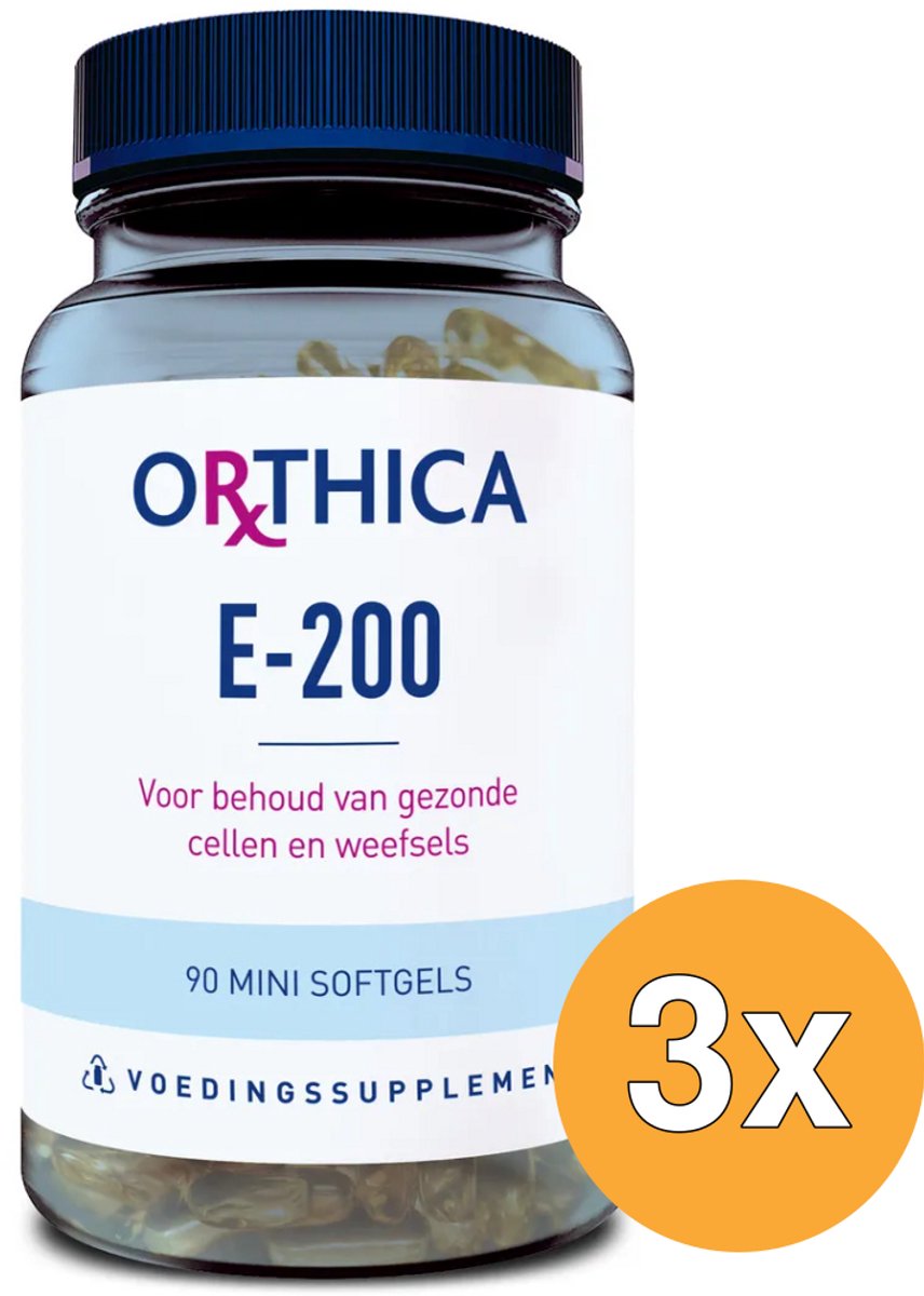 3x Orthica Vitamine E-200 (90 softgels)