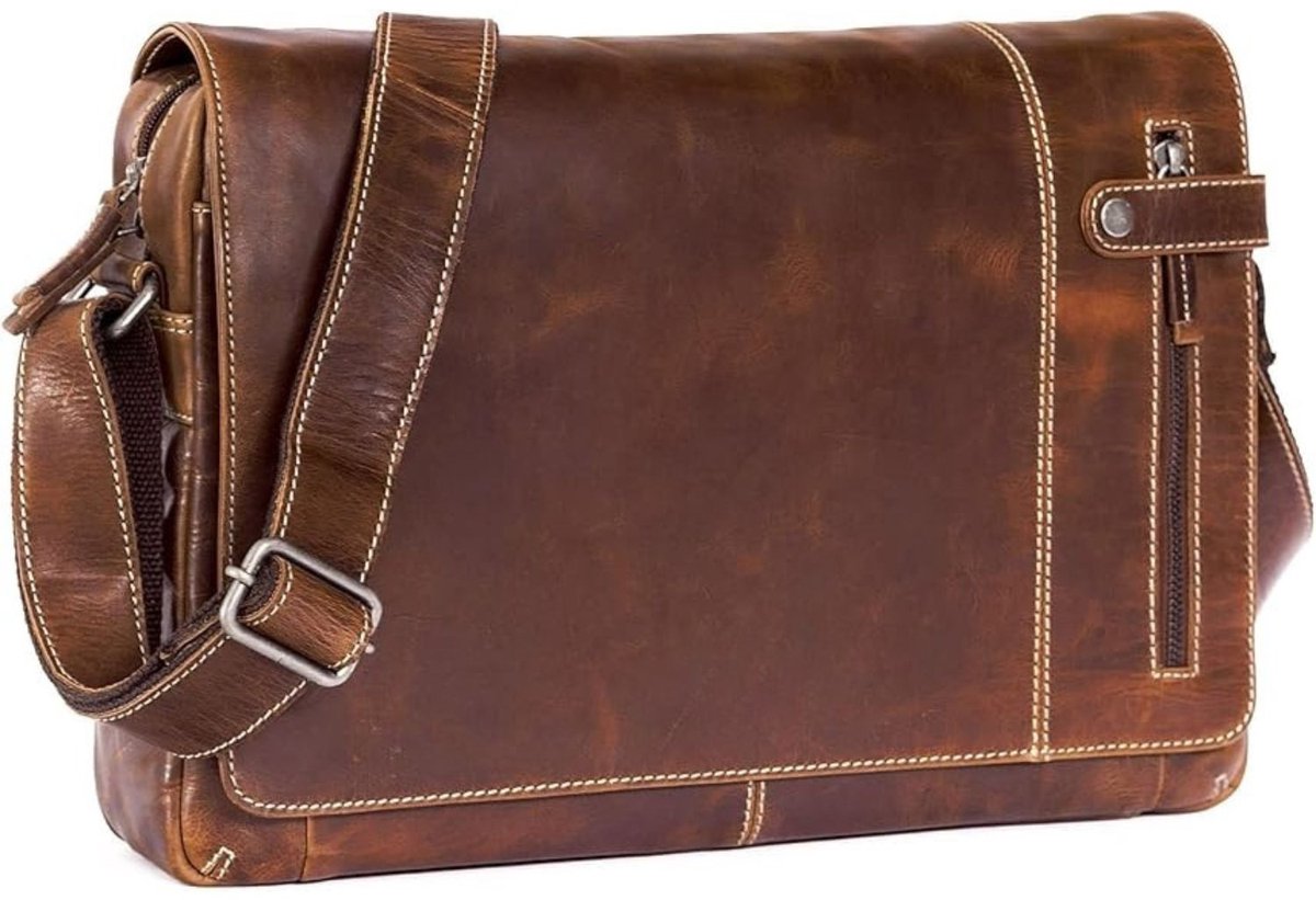 Leren Laptoptas - Laptoptas - Leren Tas - Luxe Leren Laptoptas - Werktas - Schoudertas - Business Tas - Leren Business Tas - 15 inch - Bruin - van Imperatoris