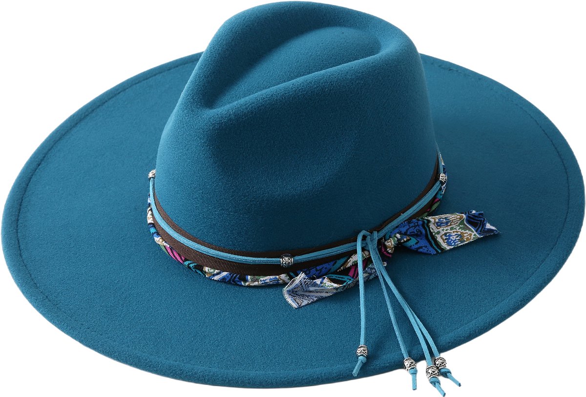 Emilie collection - hoed - fedora - petrol blauw - teal