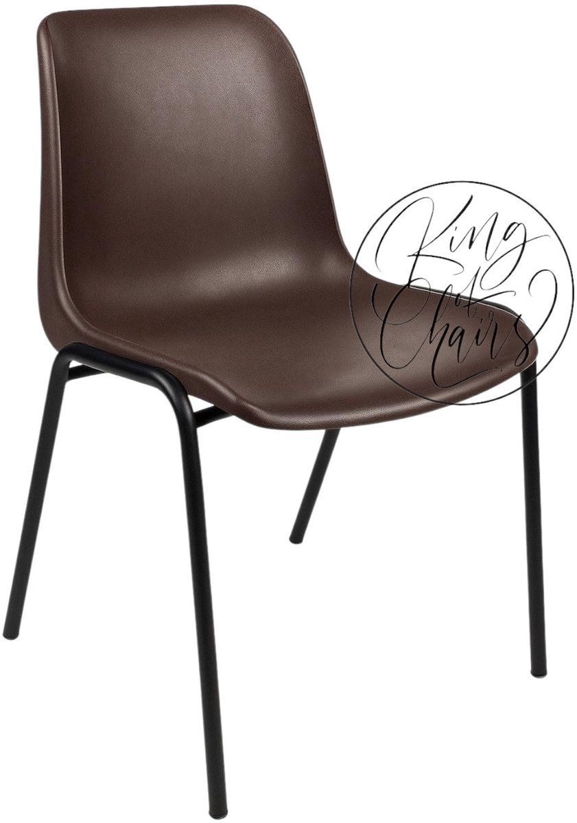 Kantinestoel Helene Bruin - zwart onderstel kantinestoel stapelstoel kuipstoel vergaderstoel tuinstoel kantine stoel stapel stoel tuin stoel kantinestoelen stapelstoelen kuipstoelen arenastoel schoolstoel bezoekersstoel Everardo