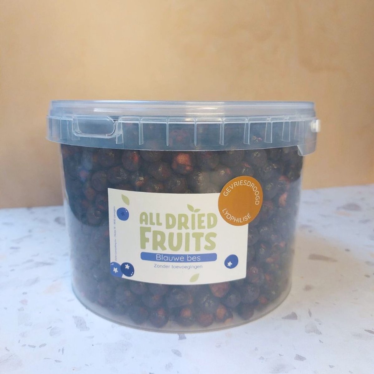 All Dried Fruits - Gevriesdroogde blauwe bes - Gezonde fruitsnack - emmer 450 gram