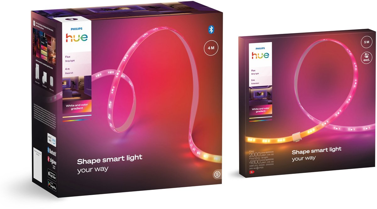 Philips Hue Flux LED strip 9 Meter - Wit en Gekleurd Licht - Light Strip - Incl. Voedingskabel - Hue White and Color Ambiance — afbeelding 7
