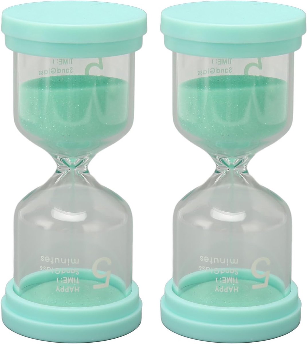 5 Minute Hourglass Timer - 2 Pieces Hourglass Timer - Portable Sand Clock Silent Timer voor School Taken en Koken