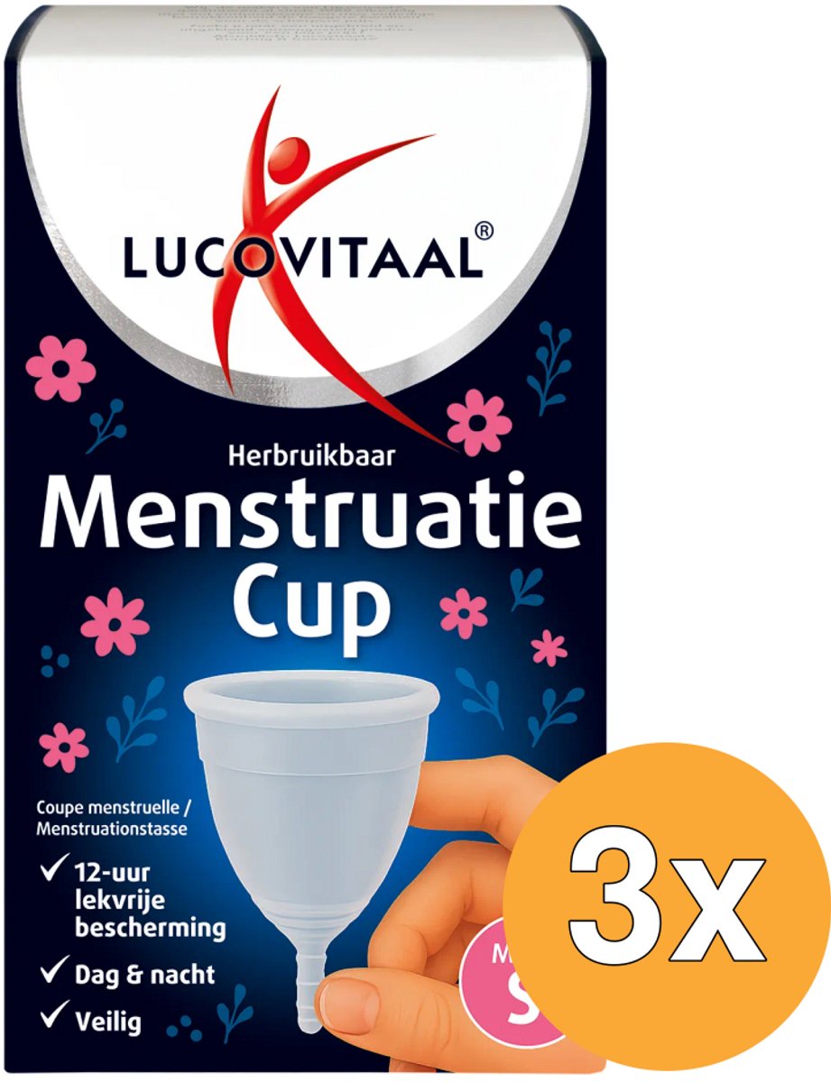 3x Lucovitaal Menstruatie Cup Maat S (1 stuk)