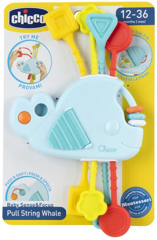 Chicco Multisensorische Trekkoord Walvis - Montessori Grijp & Bijtspeelgoed (1-3 Jaar) van Chicco — afbeelding 2