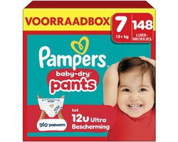 Pampers Baby-Dry Pants Maat 7 - 148 Luierbroekjes - 15kg+ - Voorraadbox