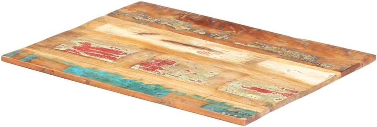 Tafelblad rechthoekig - Vervangend blad - Tafel vernieuwen - Massief gerecycled hout - 70 x 80 cm - Houtkleur
