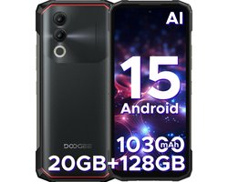 DOOGEE Blade 20 - Robuuste Smartphone - Outdoor Smartphone - 20GB RAM + 128GB - 10300mAh/18W - 6,56 inch 90Hz - 4G Dual SIM- Android 15 - IP68 - NFC- GPS - Face ID - Zwart