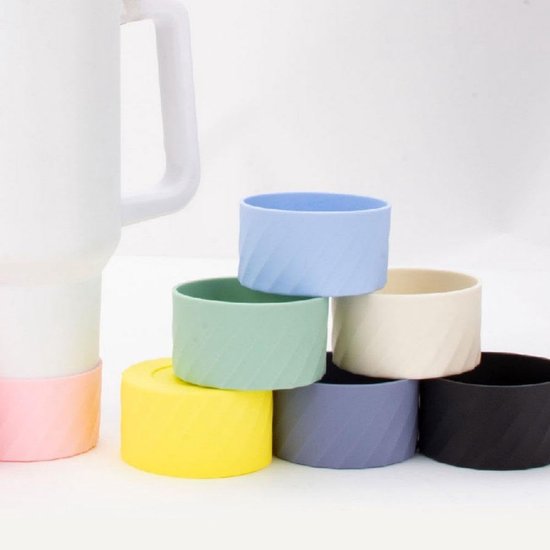 Bodembeschermer - 2-pack –Geschikt voor Stanley - Siliconen bekerhoes - Siliconen bodemhoes - Geschikt voor diverse bekers voor warme en koude dranken, drinkflessen, koffiemokken en hydratatieflessen - 7,5 x 4,3 cm — afbeelding 4