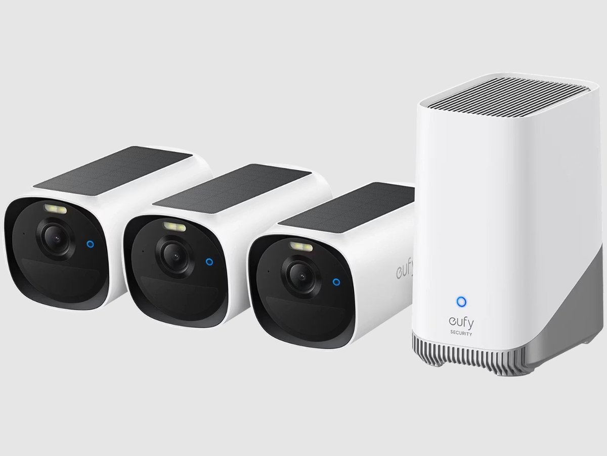 Eufy E40 3-CamSet met HomeBase 3 S380 - Zonne-energie, 2K, AI