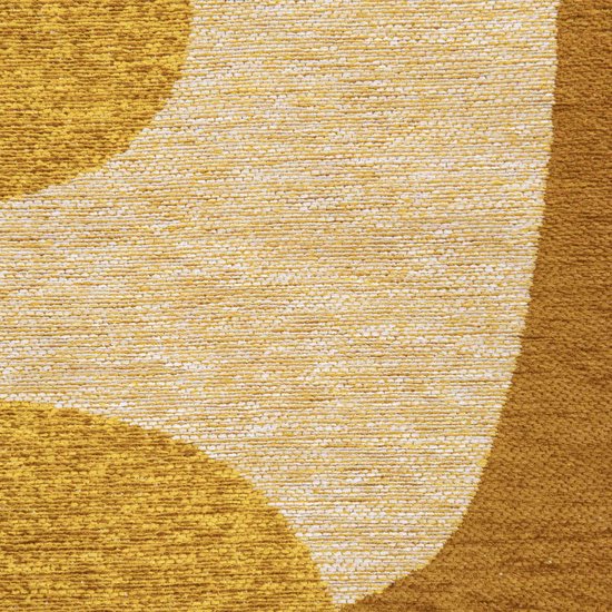 Tapis Rectangulaire Jaune avec Motif Abstrait et Formes Géométriques - Poum Poum - Curry - 80 x 150 cm