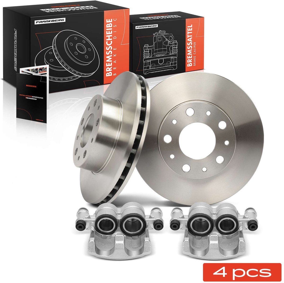 Frankberg 2x Remklauw+2x Remmen Voor voor Fiat Ducato Citroën Jumper