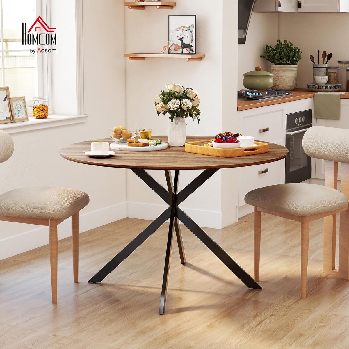 Sienna Royal Industriële Ronde Eettafel - Ø120 cm - Donkerbruin