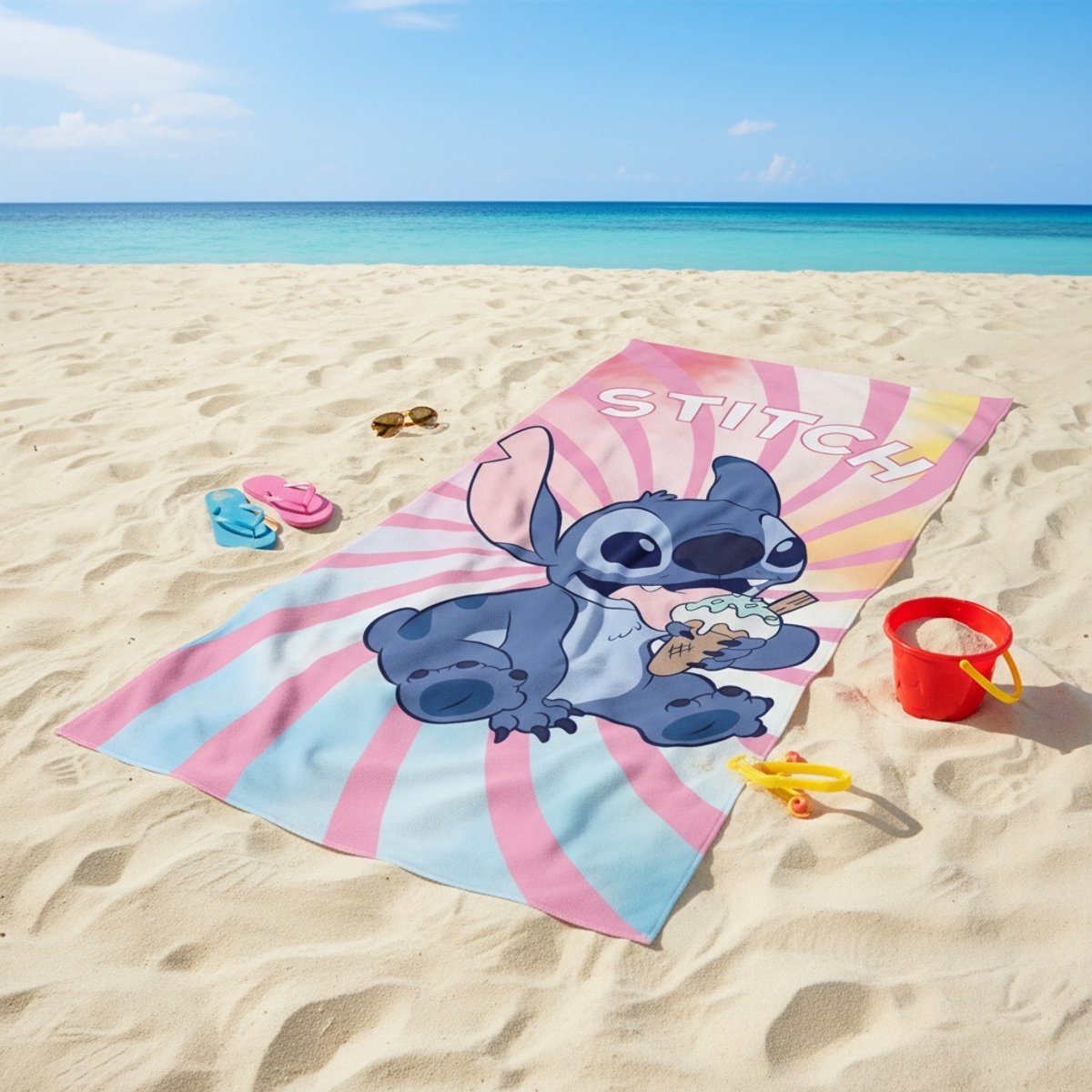 Stitch Strandlaken – 100% Katoenen Handdoek Disney | 70 x 140 cm | Strand, Zwembad & Vakantie