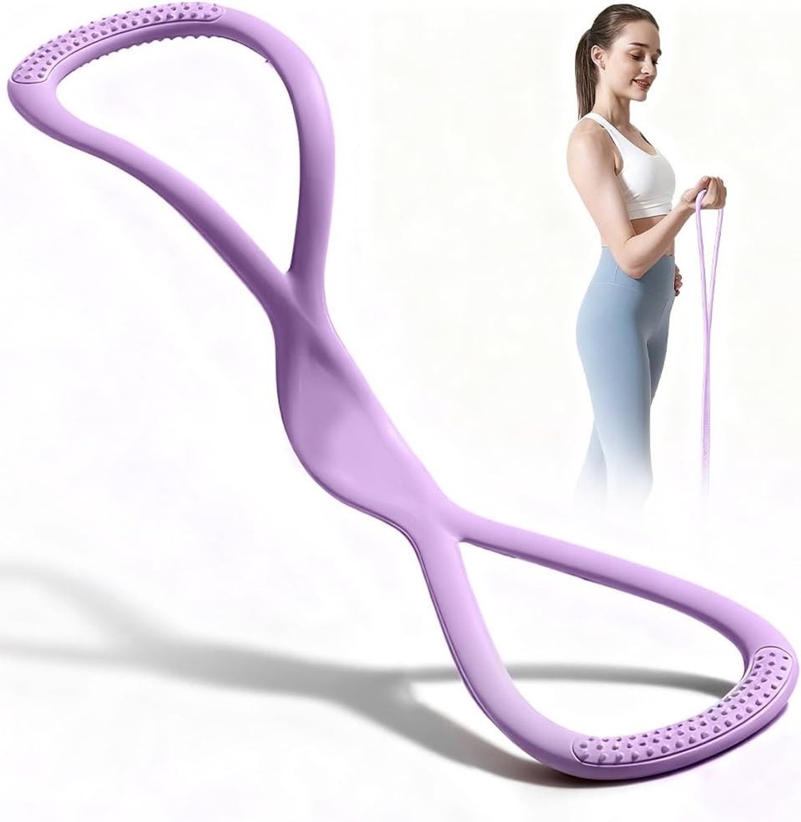 Weerstandsbanden voor Krachttraining - 8-vormige Yoga Trekband voor Schouderoefeningen en Spierversterking (Paars)