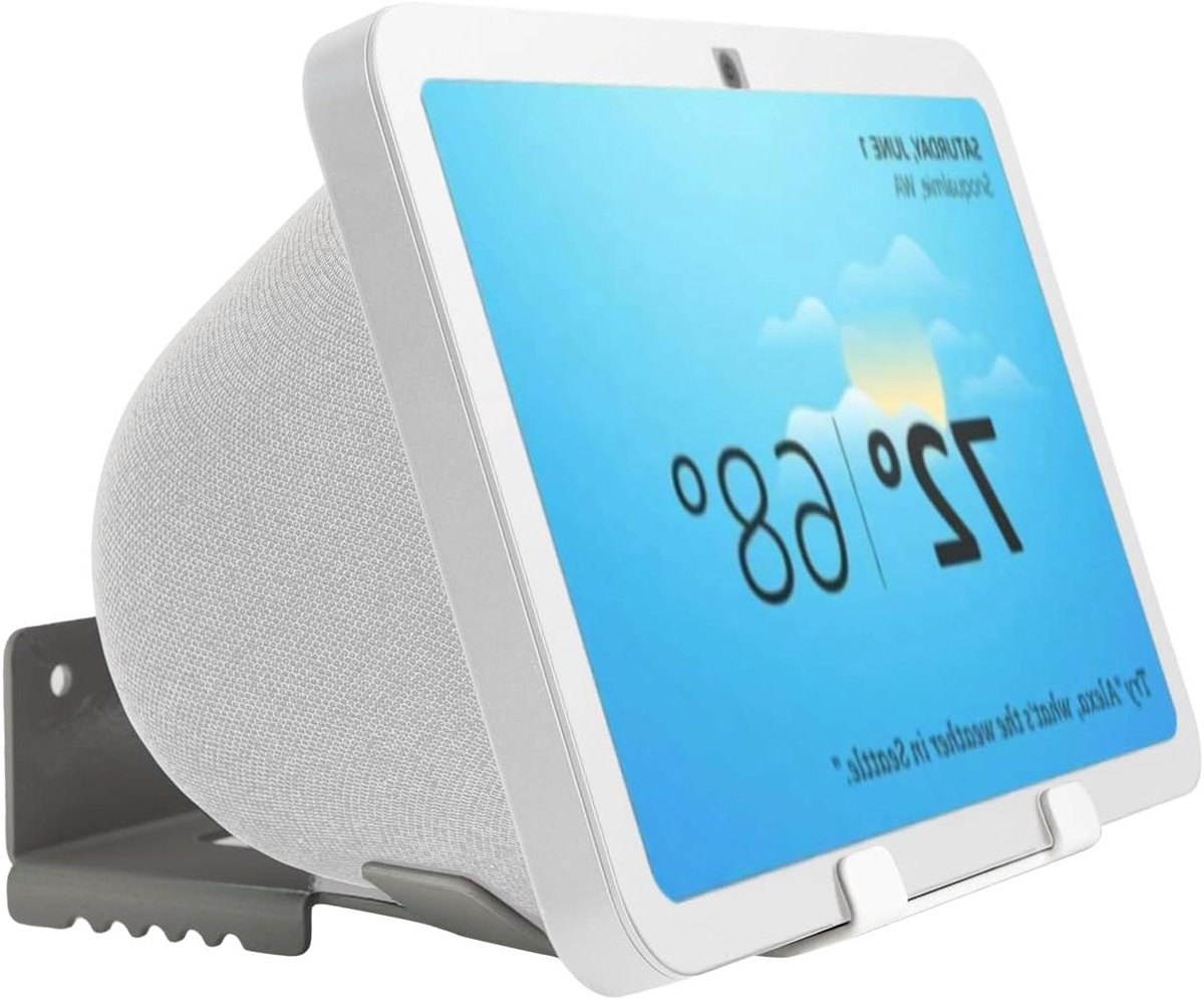 Metalen Wandhouder - Steun voor Smart Display - Veilig Ophangen - Geïntegreerd Kabelbeheer - 17x16x7 cm - Wit