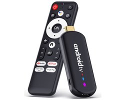 Android TV Stick 4K - Google TV met Chromecast, HDR & Dolby Atmos - HDMI Streaming Stick met Stembediening - Zwart
