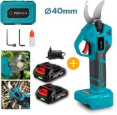 Instava® Elektrische Snoeischaar 40mm – 2 Accu’s (2.0Ah) – Makita LXT 18V Compatibel – Krachtig – Incl. Opbergkoffer & Accessoires