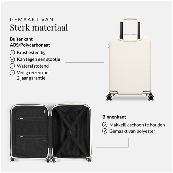SUITSUIT Handbagage Koffer 55x35x20 cm - Koffer - Trolley Handbagage - TSA Slot - Reiskoffer - 27L - Caretta - Tofu White